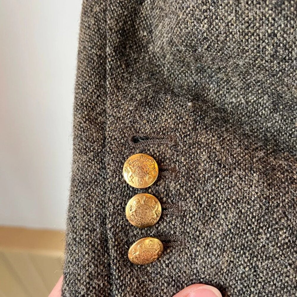 J. Crew Dark Gray Green Schoolboy Blazer Sleeves Lining Size S/M Donegal Tweed - Picture 9 of 9